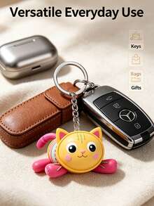 Stylish Gabby‑Inspired 2D Acrylic Keychain Charm, Premium Flat Printed Bag Accessory With Reinforced Metal Key Ring And Linked Chain, Scratch‑Resistant Clear Acrylic Surface Showcases Sharp Character Graphic, Lightweight Compact Build - Multiple Styles - View 3