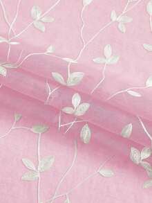 1件/2件裝高級波希米亞風刺繡透視窗簾，適用客廳與臥室，極簡線條藝術薄紗窗簾，耐褪色、柔光遮光、透氣居家裝飾，易安裝易維護 - 粉色 - 查看 6