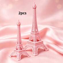 2pcs Acrylic Flat Pink Eiffel Tower Decor, Paris Eiffel Tower Party Decoration - 2pcs - View 5