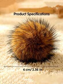 1/2/3/4/5pcs Rabbit Fur Cat Teaser Ball, Spherical Silent Soothing Cat Ball - Multicolor - View 8