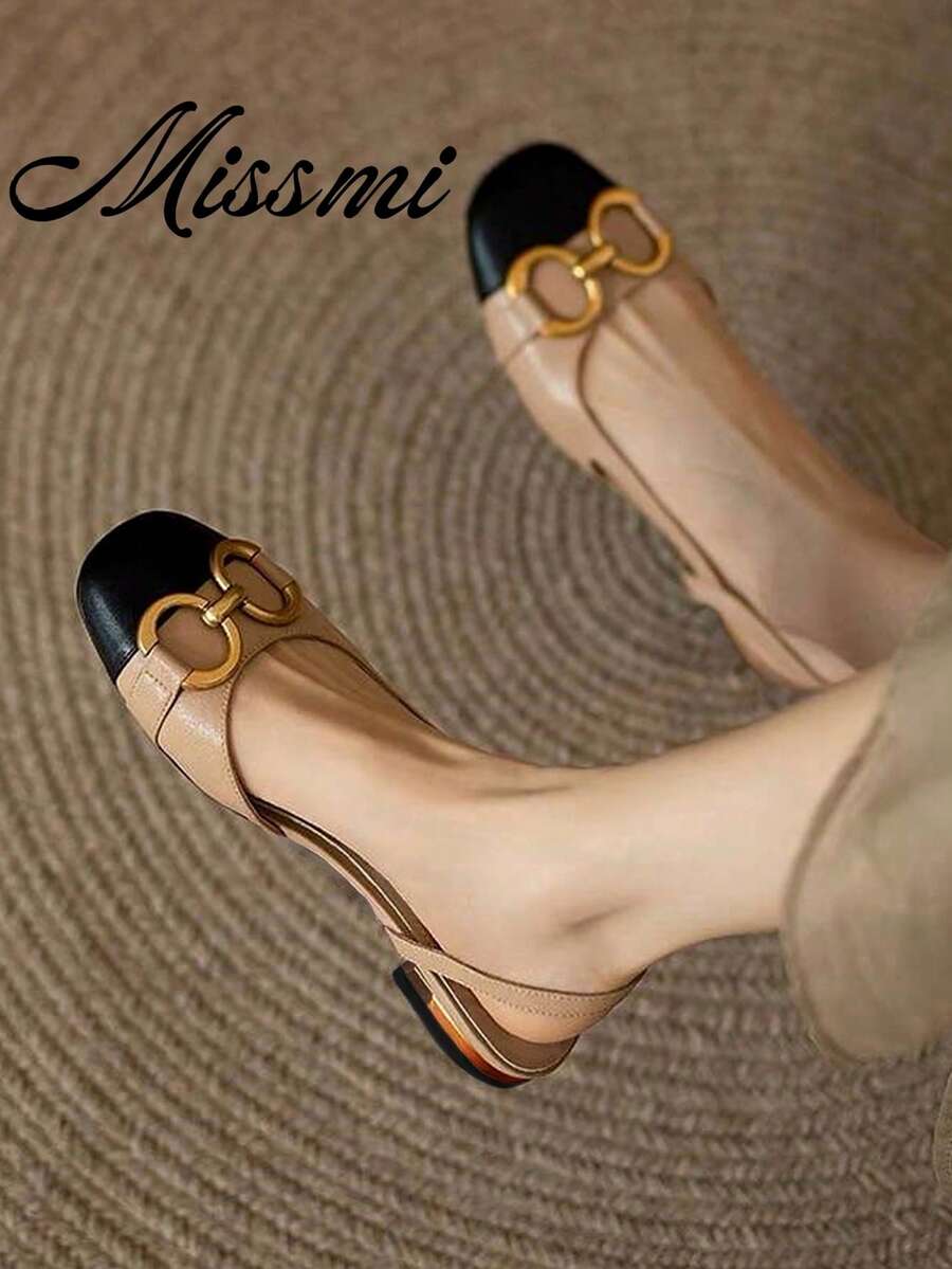 Fall/Winter Women's Famous Brand Fashionable Slingback Flats With Single Band, Versatile And Flat Valentines