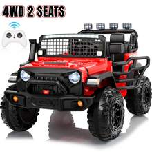 24V 20" 2‑Seater Kids Electric Ride‑On Truck Toy For Big Kids,800W Motor,Remote Control,3‑Speed,Bluetooth,Multi‑LED Lights,Shock Absorption - Red - View 1