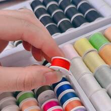 64 Colors Sewing Thread Spool Set, Polyester Pre-Wound Bobbin Thread, Suitable For Handmade And Machine Sewing DIY Craft Embroidery Supplies - 64 Polyester Bobbin Thread - View 5