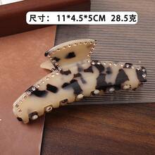 1件高端水鑽醋酸髮夾 11cm/9cm 大號髮夾，玳瑁色簡約設計 精緻復古後腦盤髮用 - 彩色 - 查看 5
