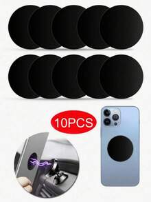 5pcs Car Holder Stainless Iron Sheet Magnetic Sheet Ultra-Thin Round Patch Adhesive Creative Phone Case Car Phone Holder Patch - Multicolor - View 10
