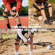 AA MASEDA 1pc Double Layer Knee Support Strap, Suitable For Running And Fitness, Adjustable, Breathable, Non-Slip Patella Band, Designed For Joint Stability And High-Intensity Training, Lightweight And Durable - Black - View 7