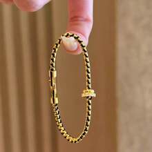 Vòng tay nữ đính đá rhinestone dây bện màu xanh kiểu mới họa tiết dây leo nho, thủ công đan màu sắc, phụ kiện tay tối giản cực thu hút - Vòng tay tết dây - Xem 5