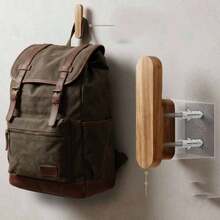 2pcs Solid Wood Wall Hooks, Strong Load-Bearing Wooden Coat Hooks, Minimalist Wall Hat Rack And Towel Rack, Space-Saving Entryway Storage Accessories, Suitable For Bathroom, Bedroom And Home Decor - View 4