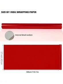 1 rollo de papel de regalo con textura metálica mate, rojo navideño puro, adecuado para bodas, Día de San Valentín, cumpleaños, Navidad y envoltura de ramos DIY; papel de regalo navideño con textura metálica, también adecuado para decoraciones navideñas DIY (como empaque de adornos); diseño mate de unicolor, adecuado para Halloween, decoraciones de Acción de Gracias y escenas de otoño/invierno. - A - Ver 13