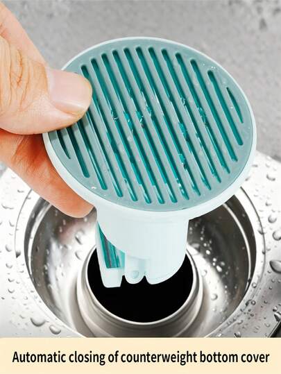 7cm Shower Drain Cover With Automatic Switch And Built-In Filter, Odor-Proof Bathroom Drain Core, Anti-Clogging Bathroom Floor Drain, Suitable For Shower, Kitchen And Balcony
