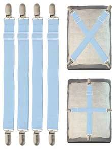 4pcs Adjustable Bed Sheet Clips, Bed Sheet Clips With Metal Clamps, Suitable For Mattress, Ironing Board Or Sofa Bed Sheet, Heavy Duty Bed Corner Sheet Clips With Lock, Non-Slip Bed Sheet Clips, Bed Frame Stabilizer - Multicolor - View 4