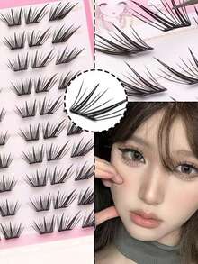 60 Clusters C Curl Self-Adhesive Segmented False Eyelashes, Fluffy And Dense, 8-16mm Mixed Length, Create Natural Fox Eye Makeup Effect, Glue-Free Single Cluster False Eyelashes, DIY Eyelash Extensions, Segmented False Eyelashes, Natural Long False Eyelashes, Cat Eye Segmented False Eyelashes, False Eyelashes, Segmented False Eyelashes, Single Strand False Eyelashes, False Eyelashes, False Eyelashes - C - View 9