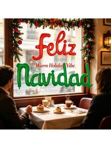 1 Set Spanish Christmas Banner Aluminum Foil Balloon Set - "Feliz Navidad" Letter Balloons, Suitable For Christmas, New Year, Holiday Party Decoration - Width - View 7