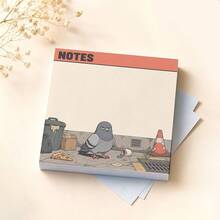 1/4 Pcs Funny Grumpy Pigeon Non-Sticky Notepad Memo Pad, Cute Cartoon Street Scene Tear-Off Writing Paper, Office School Supplies Desk Additions For Daily Planning & Doodles - one-size - View 3