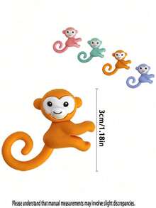 24pcs Mini 3D Cute Monkey Pencil Erasers, Monkey Erasers, Hanging Pencil Erasers, Suitable For Classroom Rewards, Party Favors, Back To School Gifts And Friend Exchange - Monkey Eraser - View 3