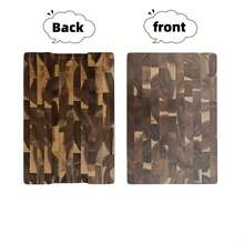 End Grain Acacia Wood Cutting Board With Built-In Hidden Handle, Solid Wood Chopping Block For Kitchen, Heavy Duty Flat Surface Board For Meat, Vegetables, Bread & Cheese, Everyday Prep Board - View 2