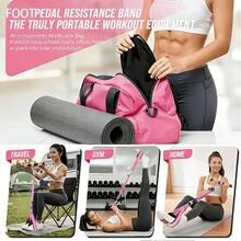 5pcs Set--Multifunctional Pedal Resistance Band Set, Home Abdominal Foot Pull Rope, Abdominal Leg Arm Strength Training Fitness Equipment - A - View 7