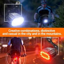 Mountain Bike Front And Rear Lights, LED USB Rechargeable, Handlebar Mount, High Brightness, Suitable For Night Riding - Multicolor - View 2