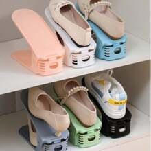 4 Packs Shoe Rack Organizer Storage Double-Layer Adjustable Home Dormitory Living Room Bedroom Entryway Hallway Space Saving Organizer Stand Holder For Family Shoes Boots Sneakers Heels Flats - View 4