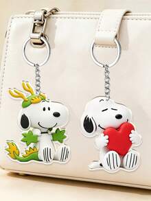 SNOOPY 2件組幸運龍史努比鑰匙圈套組，生肖龍 Cosplay 與愛心抱抱史努比鑰匙圈，多功能汽車鑰匙與手提包裝飾，休閒時尚配件與節日禮物 - 彩色 - 查看 2