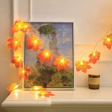 1PC 10/20/30 Lights 2/3/4.5m Maple Leaf String Lights Suitable For Christmas, Halloween, Party, Holiday, Gift, Home Decor, Bedroom Decor, Room Decor, Party Decor, Wall Decor, Birthday Decor, Garden Decor, Holiday Decor - Red Maple Leaf - View 5