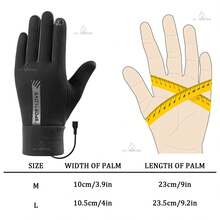 USB Heated Gloves, Warm Winter Gloves, Knitted Gloves, Available In Two Styles: Back Of Hand And Fingers Heating, Or Only Palm And Back Of Hand Heating. Perfect As A Warm Winter Gift For Parents And Friends. - Black - View 4