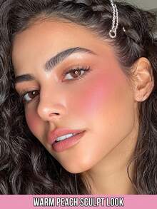 MISSLYN 2pcs HEART ON MY CHEEKS POWDER BLUSH & SUPPER CONTOUR Bronzing & Contouring Powder Set, Silky Blendable Pigment, Natural Warm Glow, Face Palette Cheek/Contour, Daily/Party/Summer, Y2K/Soft Glam/Sun-Kissed, Blush & Bronzer Set,Halloween Makeup - #03+#18 - View 2
