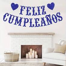 1 Piece, Black/Gold/Blue Spanish 'Happy Birthday' Banner, Mexican -Themed Birthday Party Decoration, Suitable As A Birthday Party Decoration Banner - Multicolor - View 9