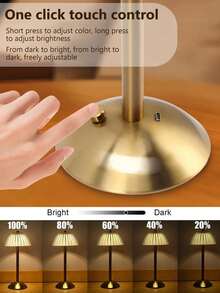 LED Crystal Table Lamp Touch Dimmable Eye-Protection Night Light, 3 Color Temperatures Optional Bedside Atmosphere Lamp, Suitable For Bedroom, Living Room, Study, Bar, Cafe, Reading And Other Scenes USB Table Lamp - One Size Fits All - View 6