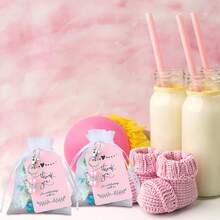 60pcs Baby Shower Favor Angel Keychain Bulk Thank You Tags Baby Girl Shower Favors Guest Return Baptism Gifts - Multicolor - View 6