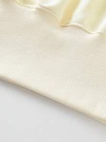 Design Contrast Color Striped Patchwork Asymmetrical Shoulder Long Sleeve Sweatshirt Women's Autumn Slim Fit Flattering Versatile Top - Beige - View 4