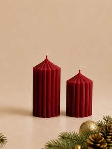 Christmas 4pcs Roman Column Scented Candle Set, Smokeless Scented Candles, Christmas Home Decor Candles, Halloween Decor Candles, Candle Centerpiece, Suitable For Home Decor Gifts - Coarse Gear Pointed Cylinder - View 11