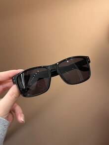 1 Pair Unisex Kids' Rivet Decor Casual Fashion Glasses, Suitable For Daily Wear, Vacation, Holiday And Party - Multicolor - View 3