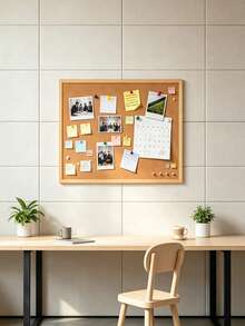 Wood Framed Cork Board, Durable Natural Pin Board, Easy Mount For Photos, Notes & Calendars, Wall Decor For Kids Bedroom, Study Desk, Office Dorm, Perfect For Students, Teachers & Office Workers To Organize Plans And Display Artworks - A - View 5