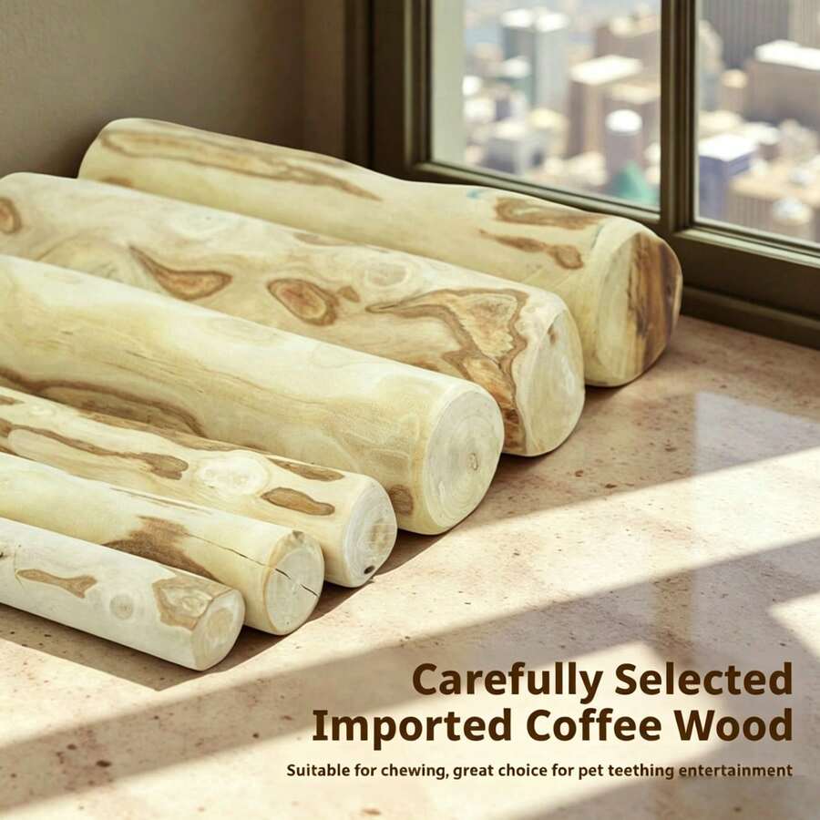 狗狗咖啡木咀嚼棒 天然木製寵物咀嚼玩具 磨牙娛樂配件 適合幼犬、小型犬、中型犬與大型犬 多種尺寸可選 - 彩色 - 查看 1