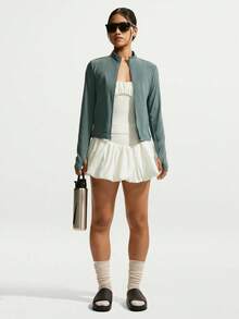 Nike Women's AS W NK ONE DF BBLE SKRT 2N1 F Woven Mini Skirt IU1418-133 - White - View 7
