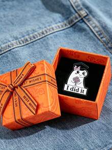 QIHOO 1 Set Gift Box Ghost Graduation Brooch I Did It Graduation Enamel Pin Graduation Party Gift For Her - Multicolor - View 1