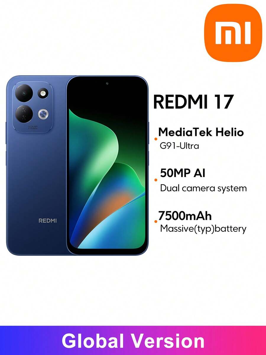Xiaomi REDMI 17 NFC 智慧型手機 全球版 7500mAh 超大電池 6.9 吋沉浸式螢幕 MediaTek Helio G91-Ultra 50MP AI 雙鏡頭 45W 快速充電 耐用 Corning® Gorilla® Glass 7i 動態 RGB 燈效 Xiaomi HyperOS 3 100% 正品原裝 萬聖節完美禮物 - 深藍色 - 查看 1
