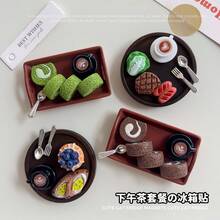 999pcs Afternoon Tea Fridge Magnets, 3D Resin Fridge Magnets, Home Kitchen Decor Ornaments, Collectible Gifts - Multicolor - View 1