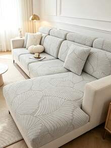 1pc Elastic Sofa Cushion Cover Backrest Cover Sofa Protector Easy To Remove And Wash Suitable For All Seasons Living Room Decor,Sofa Cover,Sofa Covers, Sofa Cover L Shape, Sofa Cover 3 Seater, Large Cushion Covers, Large Cushion Cover, Sofa, Throws For Sofa - Light Grey - View 6