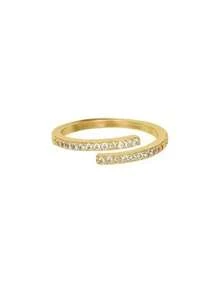Cincin CZ, Berlapis Emas Tembaga, Hipoalergenik, Gaya Wanita, 1 buah - Emas - View 3