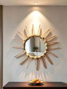 Bohemian Style Round Sunburst Decorative Wall Mirror, Modern Metal Mirror, Suitable For Bedroom, Living Room, Hallway, Bathroom, Balcony, Farmhouse Style Entryway, Small Size - Multiple Styles - View 1