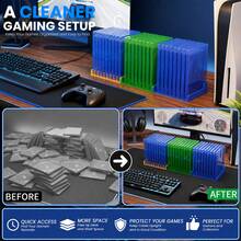 Modular Video Game Storage Rack, Expandable Game Case Organizer With Connectable 9-Slot Modules, Color-Coded Display Holder For Gaming Collections, Compatible With P5/P4/XB Series X|S/Switch Game Cases, Gaming Room Desk Setup Accessory - View 8