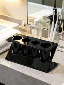 Bathroom Toothbrush Holder, Multi-Functional Drainage Rack Organizer, Bathroom And Kitchen Desktop Organizer, Tabletop Toothbrush Cup Razor Toothpaste Storage Rack, Bathroom Sink Storage, Toothbrush Holder With Slots, Bathroom Vanity Storage Rack, Can Hold Electric Toothbrush, Toothpaste And Razor, Suitable For Home Use, Storage And Organization - Multicolor - View 9