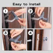 10pcs Silicone Door Handle Suction Cup Protective Covers, Noise Reduction, Anti-Static, Anti-Collision Door Bumpers, Suction Cup Anti-Collision Pads, Suitable For Bedroom, Office, Perfect For Cold Weather Use (Gray, Blue, Yellow) - Multicolor - View 12
