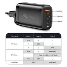 Essager 65W GaN USB Type C Charger For Laptop PPS 45W 25W Fast Charge For 14 13 Pro - Black - View 9