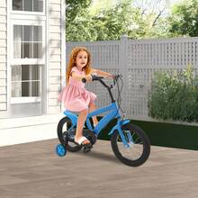 Blue Black Beginner 14-Inch Diameter Tires Children's Bicycle, 14'' Children's Bicycle Learning Bicycle For Children's Riding, Lessons, Recreation - Blue - View 1