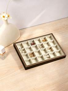 6/1pc Walnut Wood Jewelry Tray, Necklace Ring Jewelry Display Tray, Large Capacity Jewelry Tray, Multi-Function Jewelry Display Tray, Suitable For Necklace, Bracelet, Ring, Earring, Lipstick And Other Accessories Storage - Multicolor - View 8