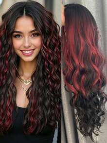 New Fashion Favorite, 26-Inch Long Curly Hair, Rose Net + Two Clips Fixed, Hair Strands Made Of Protein Silk From Synthetic Materials: Looks Natural, Suitable For Parties, Role-Playing And Daily Use - Multicolor - View 6