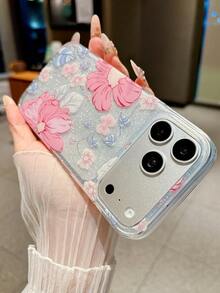 KOOLIFE Minimalist And Adorable Sparkly Print Pattern Phone Case, Compatible With Apple 18/17/16/15/14/13/12/11 Series. Simple Style, Elegant And Adorable, Suitable For Both Men And Women. - Flower - View 2